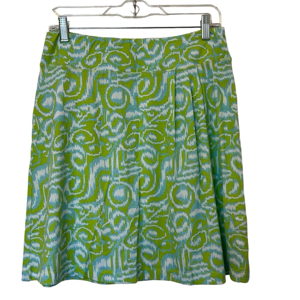 Title nine Lime Green and Aqua Patterned Mini Skirt